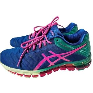 Asics Gel Quantum 180 Blue Green Pink Sneakers T5J7N Womens 8.5